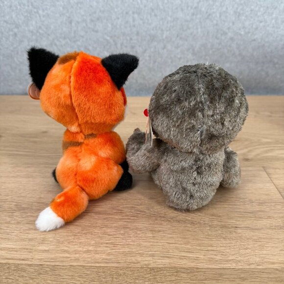 TY Beanie Boos Dangler Sloth Meadow Fox Toy LOT of 2 Small 6" VelveTy TySilk NEW - Picture 4 of 8